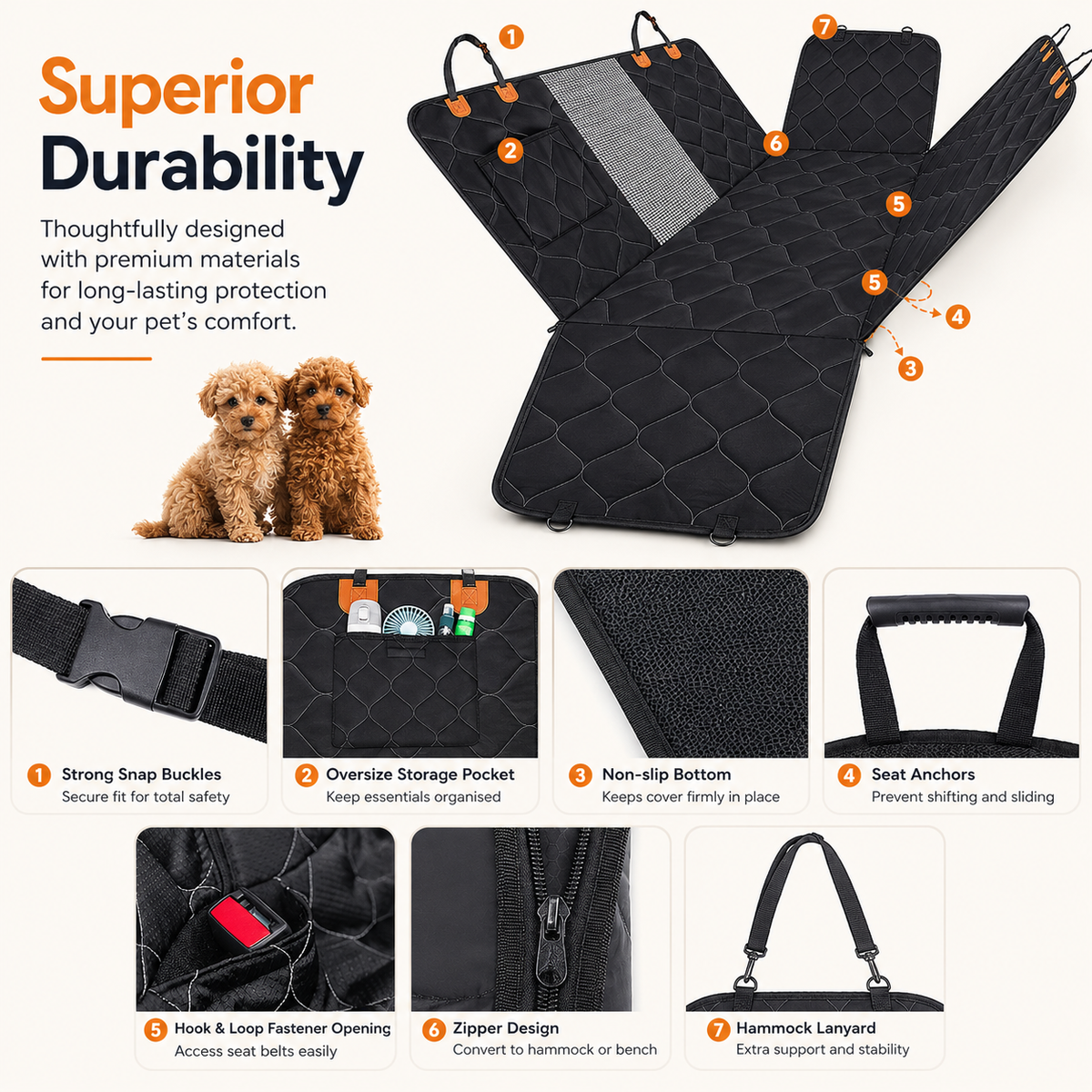 Cuubby™ Waterproof Dog Car Seat Cover — Protects Your Interior Every Ride